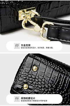 Exceptional Quality Crocodile Medium Size Satchel