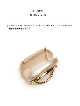Acrylic Clutch Box Metal Handle Evening Bag