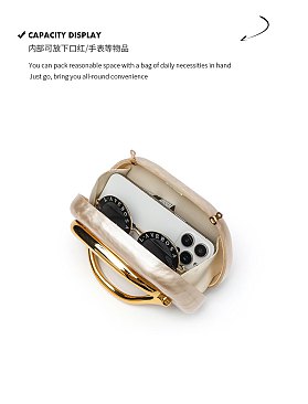 Acrylic Clutch Box Metal Handle Evening Bag