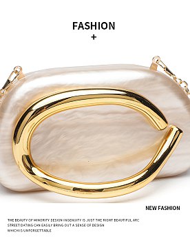 Acrylic Clutch Box Metal Handle Evening Bag