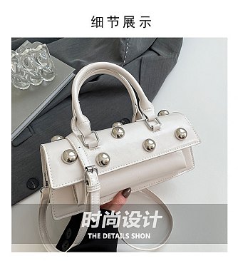 Studded "Satchel" Cross-body Bag