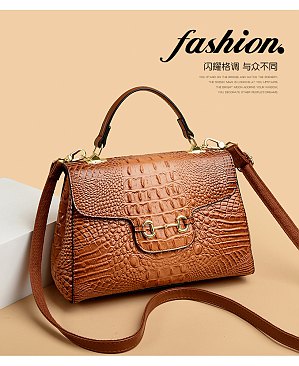 Exceptional Quality Crocodile Medium Size Satchel