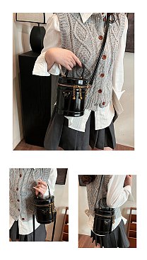Cylender Shape Bucket - Cross body Bag