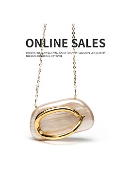 Acrylic Clutch Box Metal Handle Evening Bag