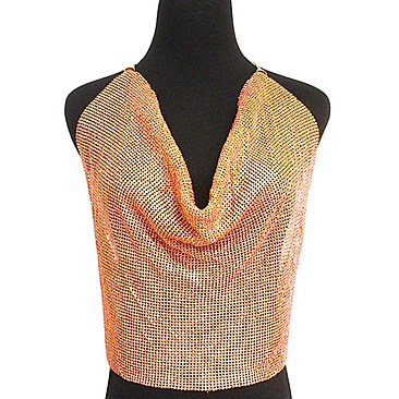 SEXY HALTER RHINESTONE TOP 15" LARGE