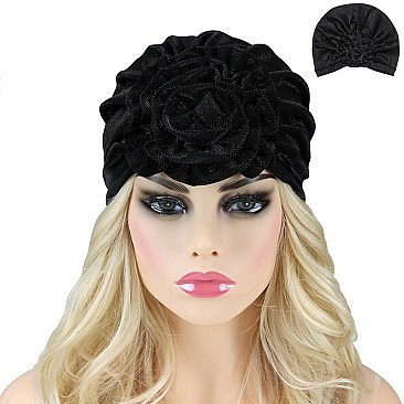 FASHIONABLE TURBAN W/ FLOWER SLY1919