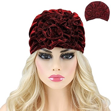 FASHIONABLE TURBAN W/ FLOWER SLY1919