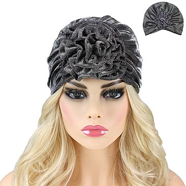 FASHIONABLE TURBAN W/ FLOWER SLY1919