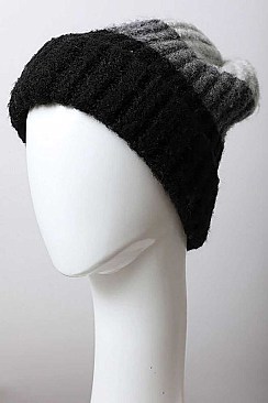 COLOR BLOCK KNIT BEANIE