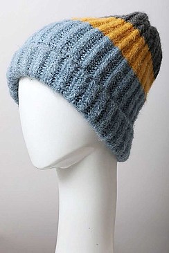 COLOR BLOCK KNIT BEANIE