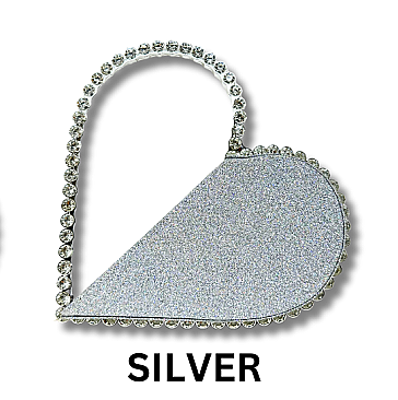 Heart Shaped Clutch with Crystal Handle