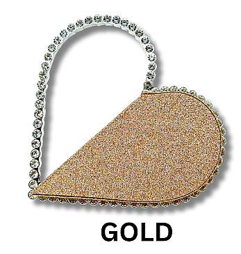 Heart Shaped Clutch with Crystal Handle