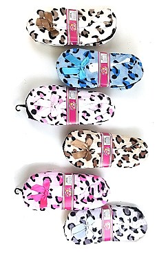 Pack of (12 PAIRS) LEOPARD INDOOR SLIPPERS