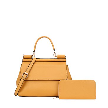 2- In-1 Saffiano Doctor Design Handbag with Wallet