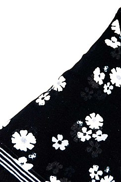 Bordered Floral Pattern Bandana