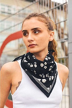 Bordered Floral Pattern Bandana