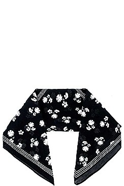 Bordered Floral Pattern Bandana