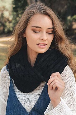 Rib Knit Infinity Scarf