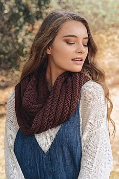 Rib Knit Infinity Scarf