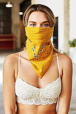 FLORAL DOT BANDANA FACEMASK