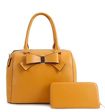 2 In 1 Bo-Tie Satchel Set With Wallet