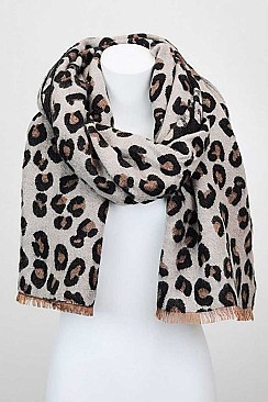 REVERSIBLE LEOPARD BLANKET SCARF