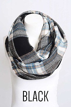 FLANNEL FRINGE INFINITY SCARF