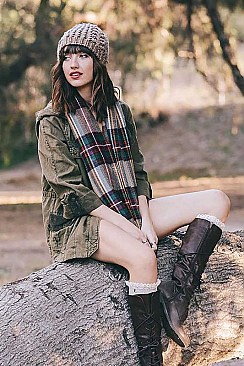 FLANNEL FRINGE INFINITY SCARF