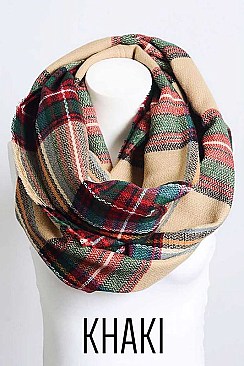 FLANNEL FRINGE INFINITY SCARF