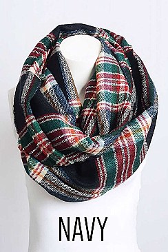 FLANNEL FRINGE INFINITY SCARF