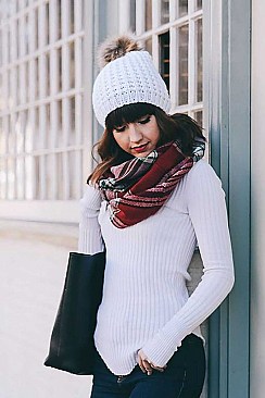 FLANNEL FRINGE INFINITY SCARF