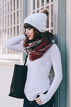 FLANNEL FRINGE INFINITY SCARF