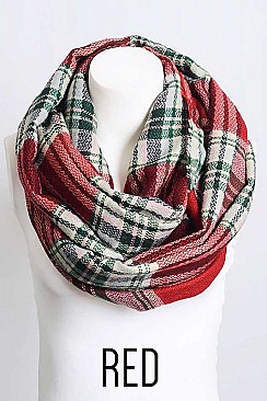 FLANNEL FRINGE INFINITY SCARF