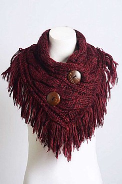 HEATHER FRINGE SHOULDER WARMER