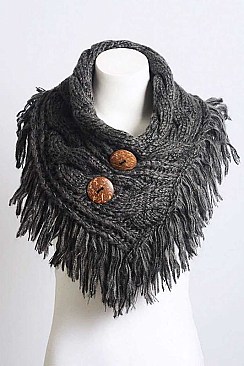 HEATHER FRINGE SHOULDER WARMER