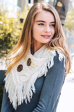 HEATHER FRINGE SHOULDER WARMER