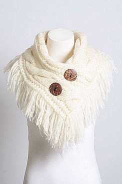 HEATHER FRINGE SHOULDER WARMER
