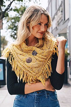 HEATHER FRINGE SHOULDER WARMER
