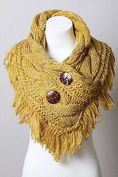 HEATHER FRINGE SHOULDER WARMER