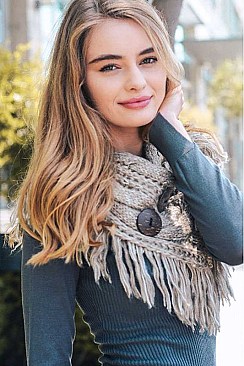 HEATHER FRINGE SHOULDER WARMER