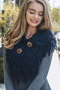 HEATHER FRINGE SHOULDER WARMER
