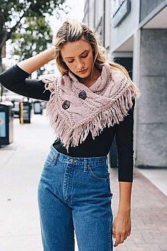 HEATHER FRINGE SHOULDER WARMER
