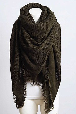 OPEN WEAVE SQUARE SCARF