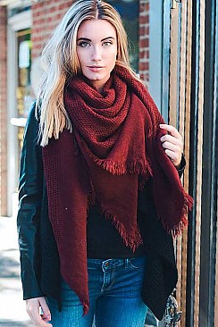 OPEN WEAVE SQUARE SCARF