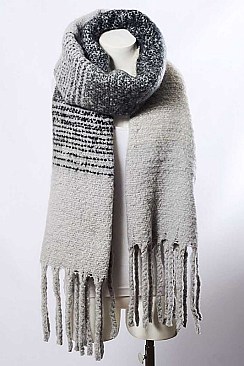 OMBRE TASSEL KNIT SCARF