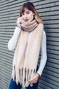 OMBRE TASSEL KNIT SCARF
