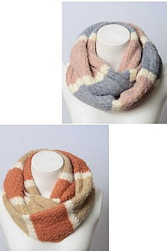ULTRA SOFT MOHAIR WIDE STRIPE INFINITY SCARF