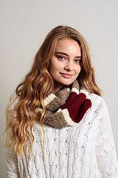 ULTRA SOFT MOHAIR WIDE STRIPE INFINITY SCARF