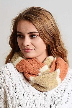 ULTRA SOFT MOHAIR WIDE STRIPE INFINITY SCARF
