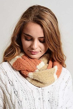 ULTRA SOFT MOHAIR WIDE STRIPE INFINITY SCARF